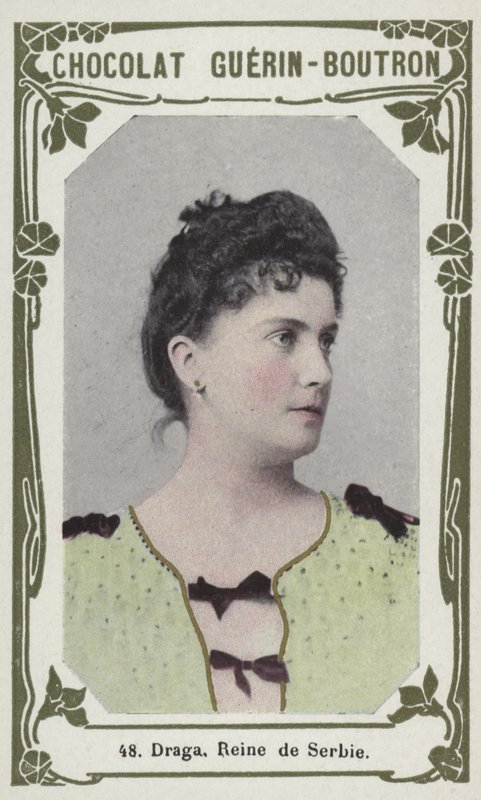 Draga, královna Srbska (barevná fotografie) od French School