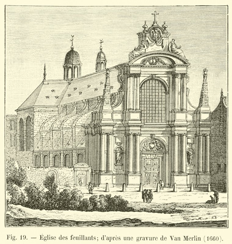 Kostel Feuillantů; po rytině Van Merlina, 1660 od French School