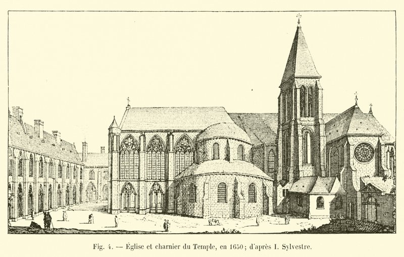 Kostel a kostnice chrámu, v roce 1650; po mně Sylvester od French School