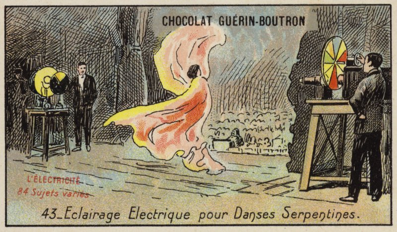 Elektrické osvětlení pro hadí tanec (chromolitho) od French School