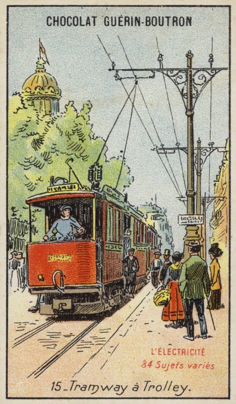 Elektrická tramvaj (chromolitho) od French School