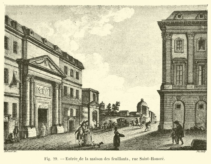 Vchod do domu feuillantů, rue Saint-Honore od French School