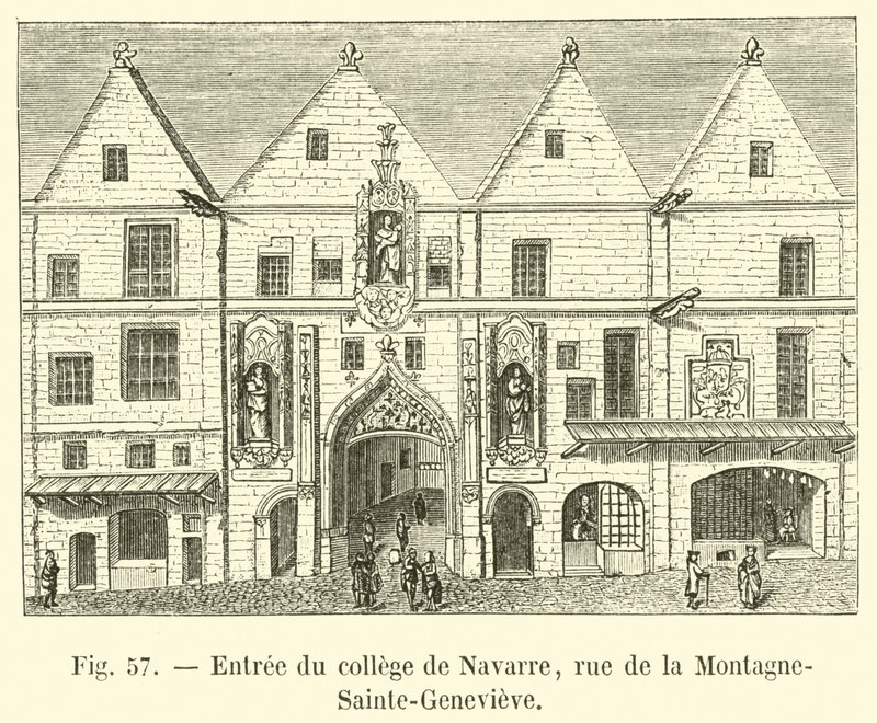 Vstup na univerzitu v Navarre, rue de la Montagne-Sainte-Genevieve od French School