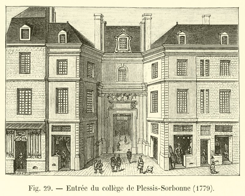 Vchod do koleje Plessis-Sorbonne, 1779 od French School