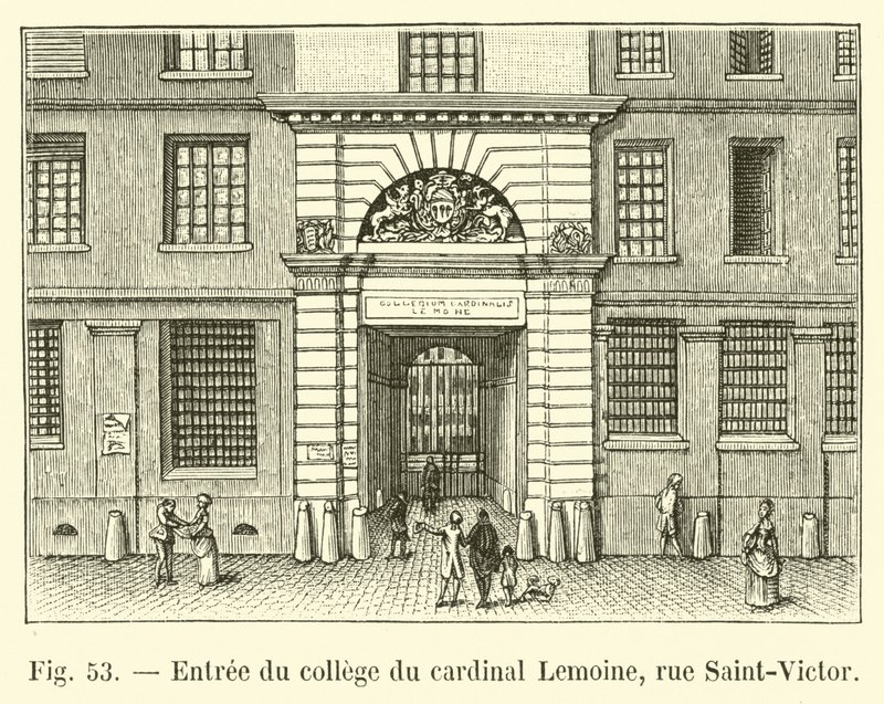 Vchod do College of Cardinal Lemoine, rue Saint-Victor od French School