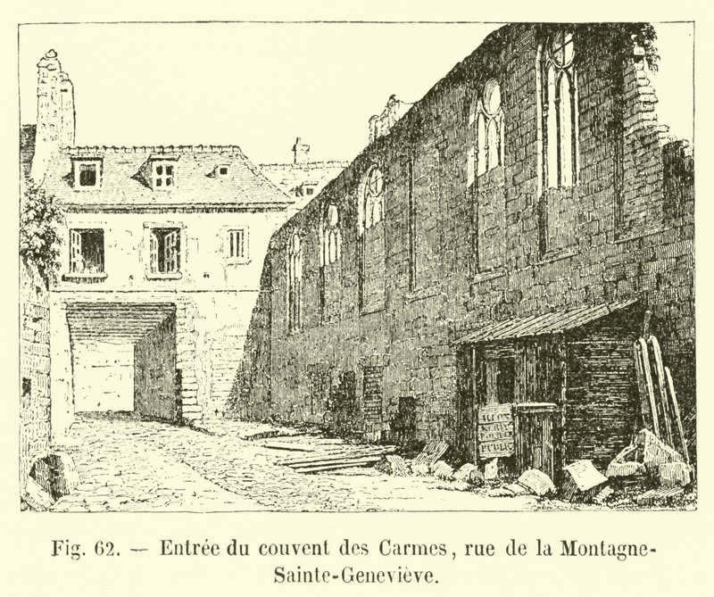 Vchod do karmelitánského kláštera, rue de la Montagne-Sainte-Genevieve od French School