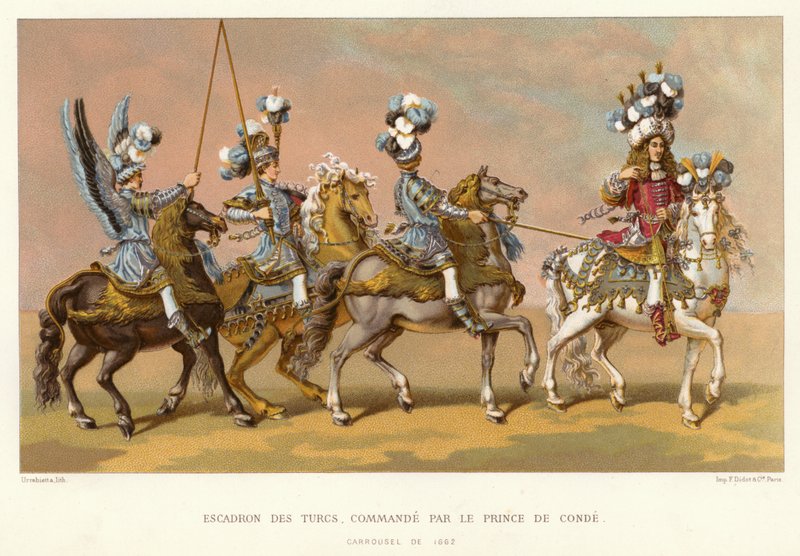 Squadrona Turků, velení prince de Conde (chromolitho) od French School