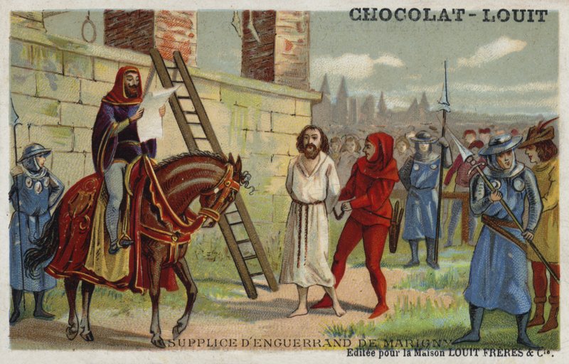Poprava Enguerranda de Marignyho, hlavního ministra francouzského Filipa IV., 1315 od French School