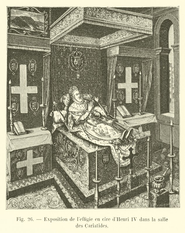 Výstava voskové podobizny Jindřicha IV. v Salle des Cariatides od French School
