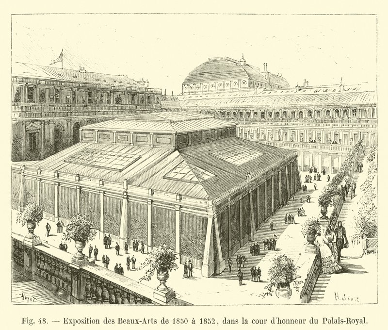 Výstava výtvarných umění od roku 1850 do roku 1852, na nádvoří Palais-Royal od French School