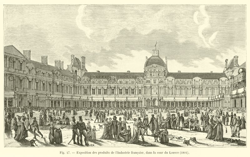 Výstava produktů francouzského průmyslu, na nádvoří Louvru, 1801 od French School