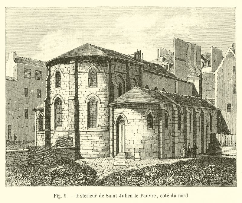 Exteriér Saint-Julien le Pauvre, severní pobřeží od French School