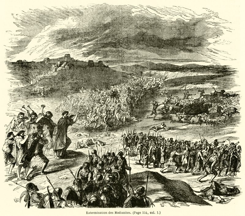 Extermination des Madianites (rytina) od French School