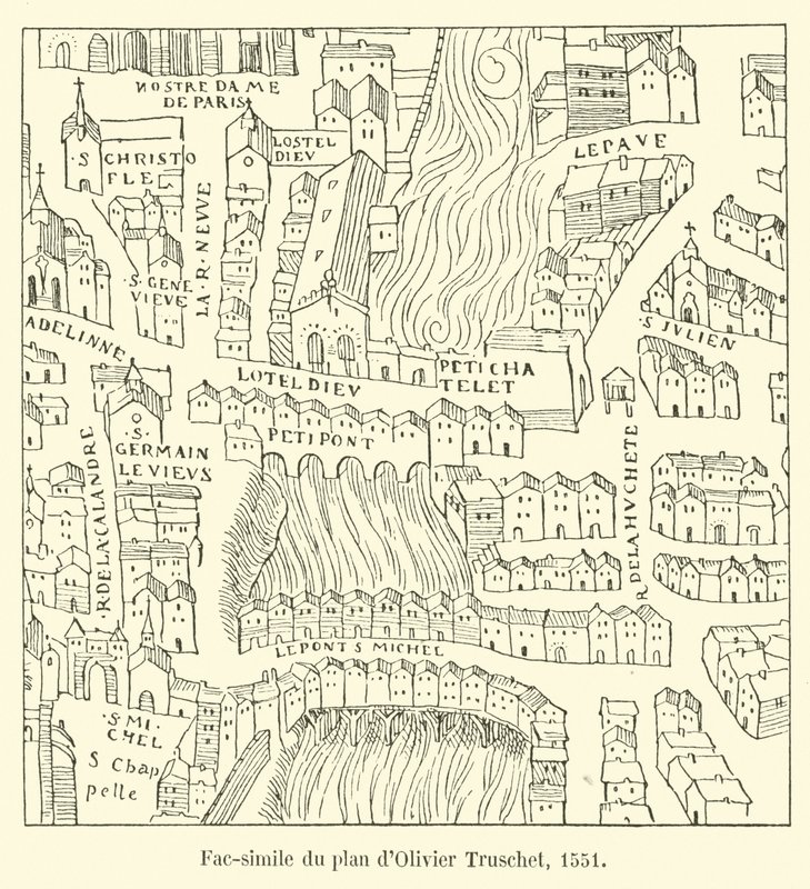 Faksimile plánu Oliviera Truscheta, 1551 od French School