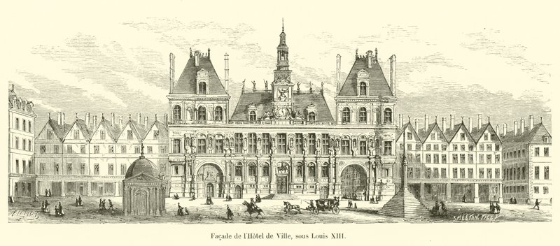 Fasáda Hôtel de Ville, za Ludvíka XIII od French School