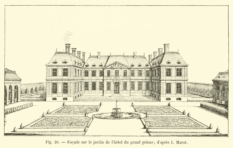 Fasáda na zahradě hotelu velkopřevora; podle I Marot od French School