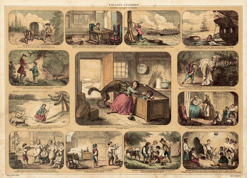 Slavné děti (barevná litografie) od French School