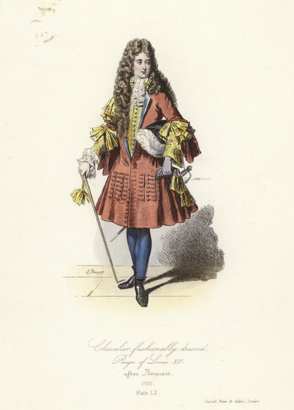 Módně oblečený rytíř za vlády francouzského Ludvíka XIV od French School