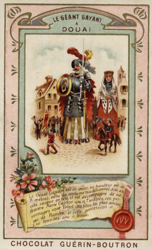 Festival obra Gayant, Douai, Francie (chromolitho) od French School