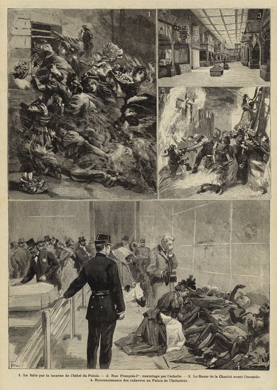 Požár na Bazar de la Charite, Paříž, 1897 od French School