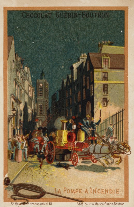 Hasičský vůz (chromolitho) od French School