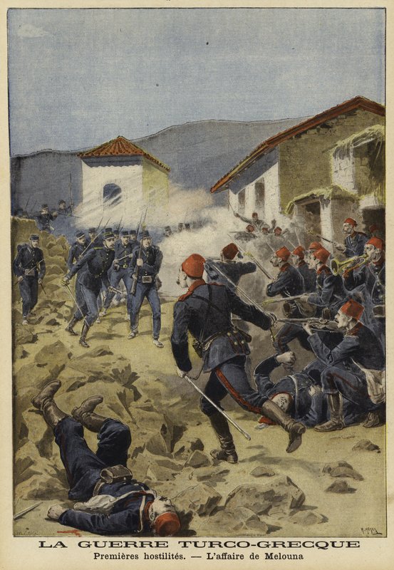 První nepřátelské akce řecko-turecké války, 1897 od French School