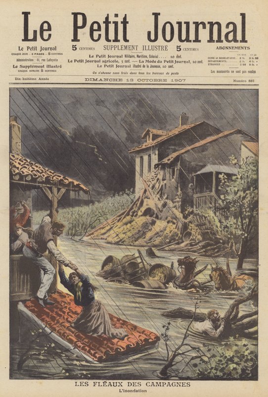 Povodně na jihu Francie (barva litho) od French School