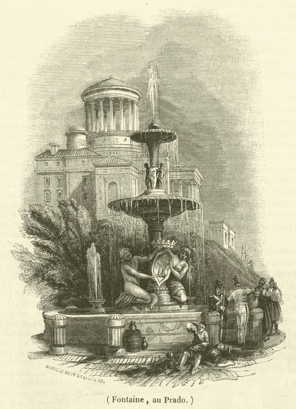 Fontaine, au Prado (rytina) od French School