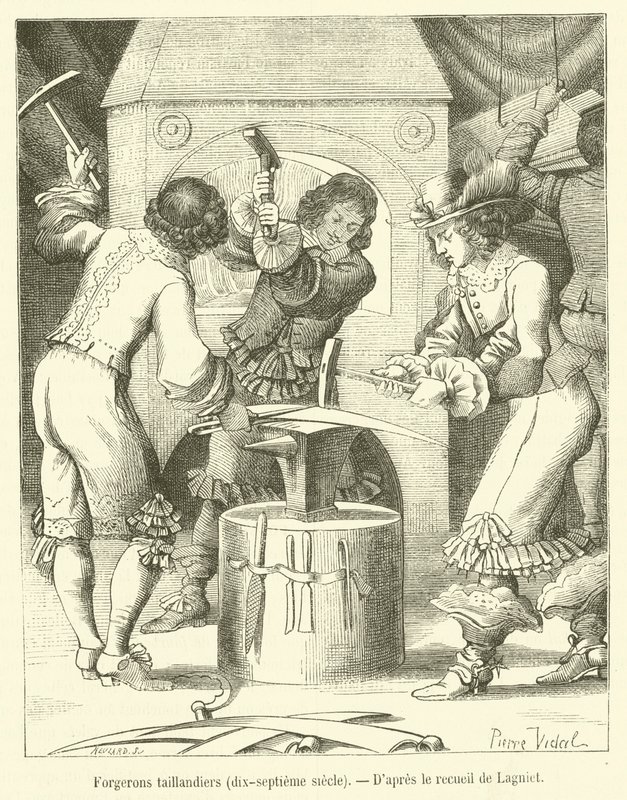 Nástrojaři, 17. století (rytina) od French School