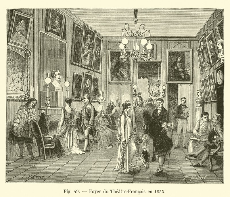 Foyer divadla-Francais v roce 1855 od French School