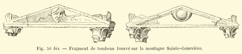 Fragment hrobky nalezený na hoře Sainte-Genevieve od French School