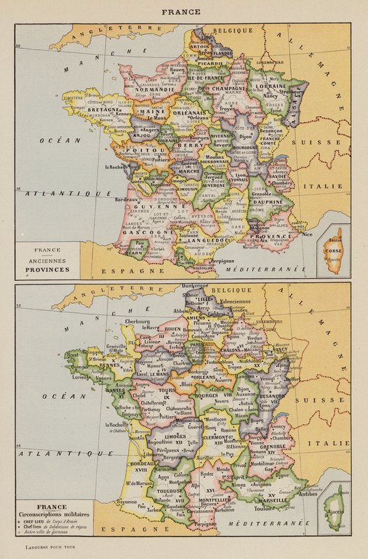 Francie (barevná litografie) od French School