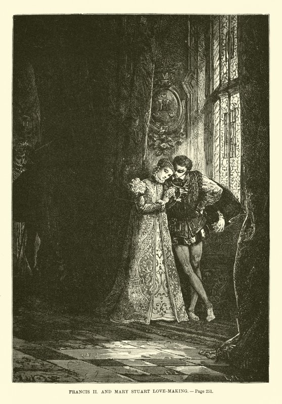 Milování Františka II. a Marie Stuartovny od French School