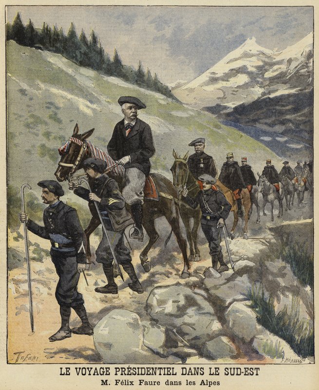 Francouzský prezident Felix Faure v Alpách, 1897 od French School
