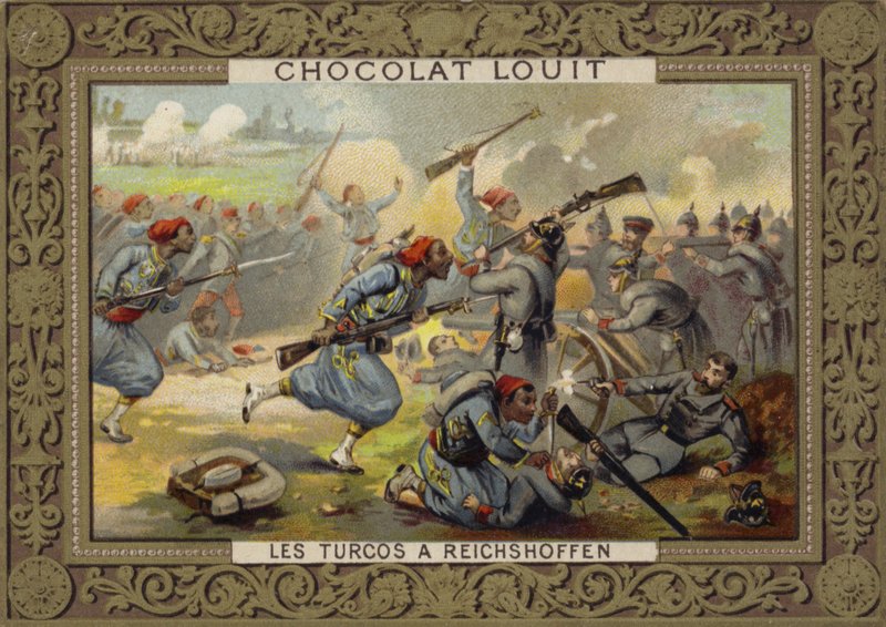 Francouzské Turcos (koloniální jednotky) v bitvě u Reichshoffen, francouzsko-pruská válka, 1870 od French School