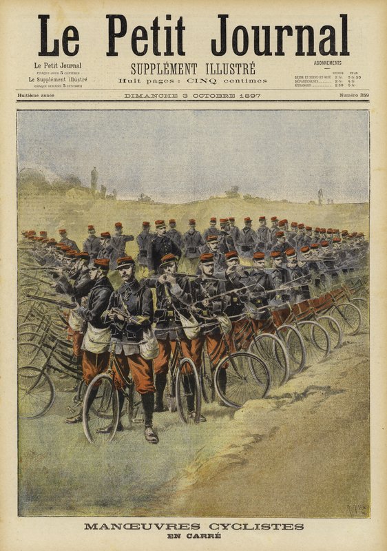 Francouzské cyklistické jednotky na manévrech od French School