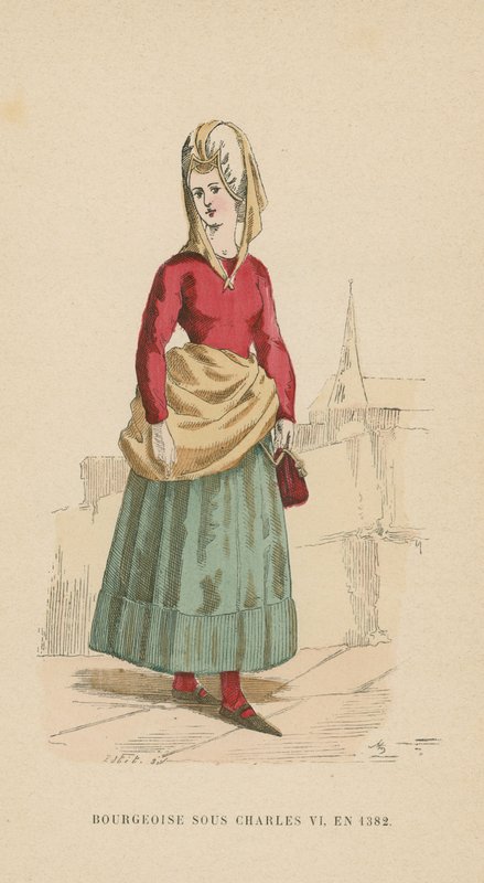 Francouzská buržoazní žena za vlády Karla VI., 1382 od French School
