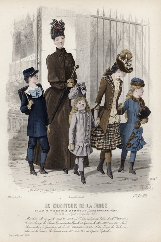 Francouzská módní deska, konec 19. století od French School