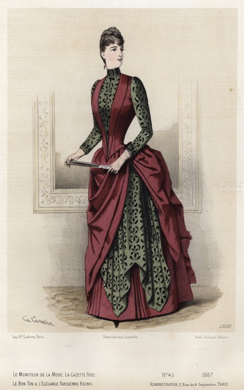 Francouzská módní deska, konec 19. století od French School