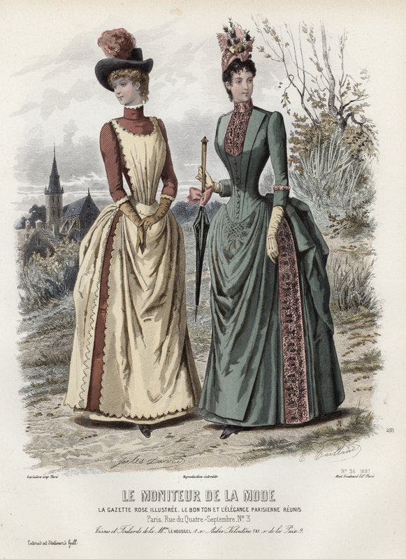 Francouzská módní deska, konec 19. století od French School