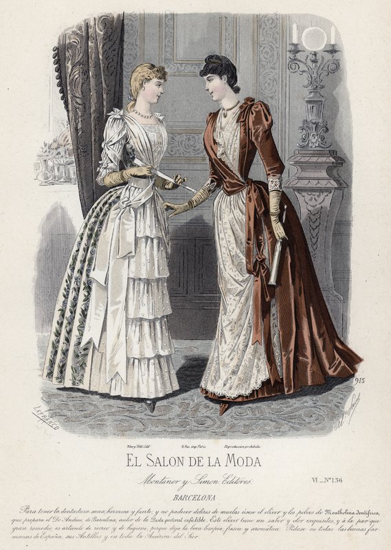 Francouzská módní deska, konec 19. století od French School