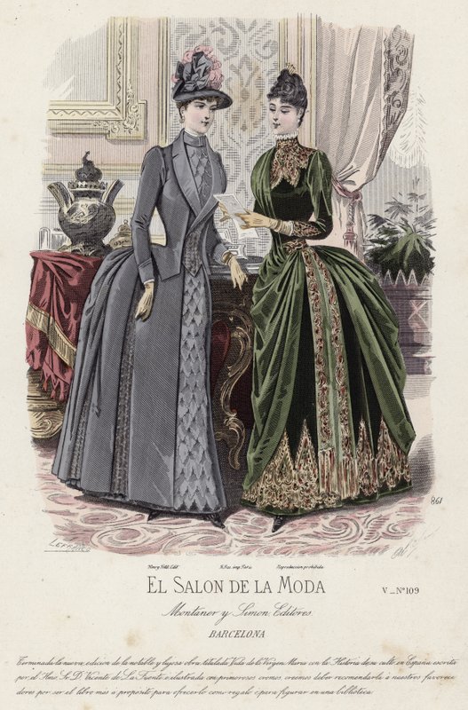 Francouzská módní deska, konec 19. století od French School