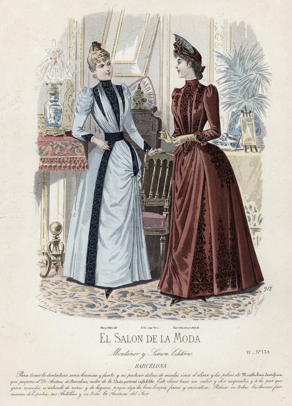 Francouzská módní deska, konec 19. století od French School