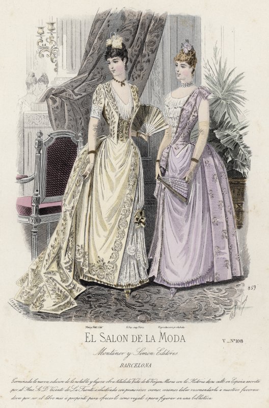 Francouzská módní deska, konec 19. století od French School