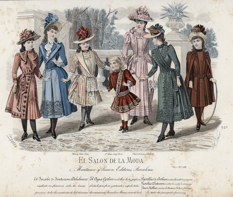 Francouzská módní deska, konec 19. století od French School