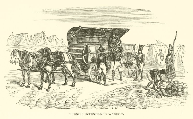 Francouzský intendance waggon (rytina) od French School