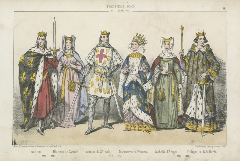 Francouzští králové a královny 13. století od French School