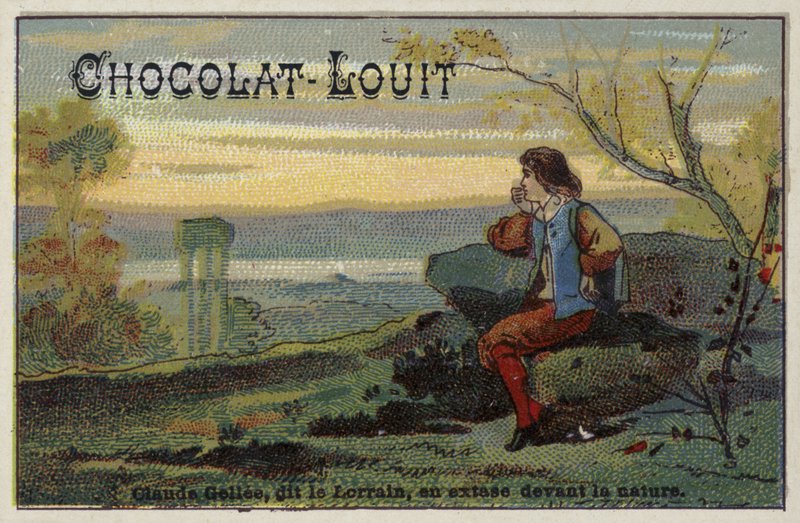 Francouzský krajinář Claude Gellee, známý jako Le Lorrain, v extázi před přírodou od French School