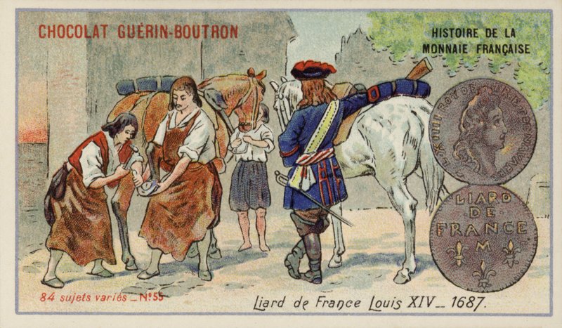 Francouzský liard za vlády Ludvíka XIV od French School