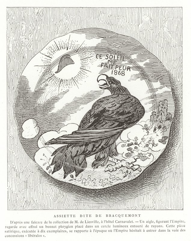Francouzský satirický talíř, 1868 od French School
